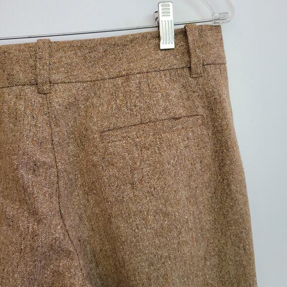 Vintage Lilly Pulitzer 90s Tweed Cropped Trousers Wool Brown Cuffed Women 8 - Picture 7 of 12